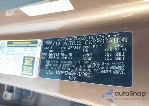 2017 Kia Sportage Sx Turbo from USA, damaged, VIN KNDPR3A63H7130611